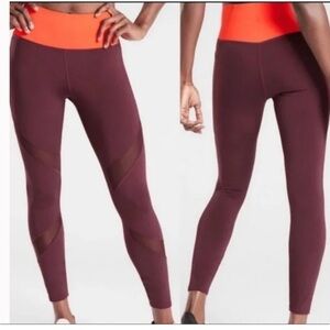 Athleta Tenacity 7/8 tight in‎ Powerlift Antique Burgundy